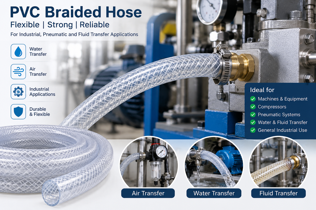 PVC Braided Hoses for Industrial & Pneumatic Applications