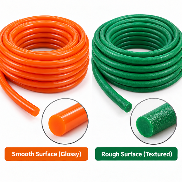PU Cord – Orange Smooth / Green Rough Surface