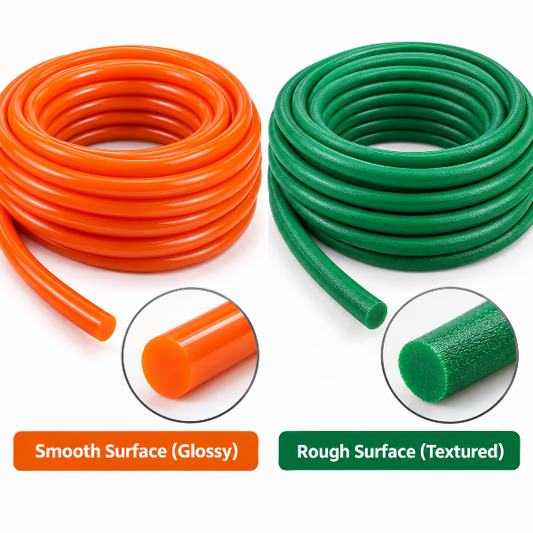PU Cord – Orange Smooth / Green Rough Surface
